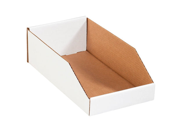 Aviditi BINMT824 Corrugated Open Top Bin Box, 24" Length x 8" Width x 4-1/2" Height, Oyster White (Case of 50)