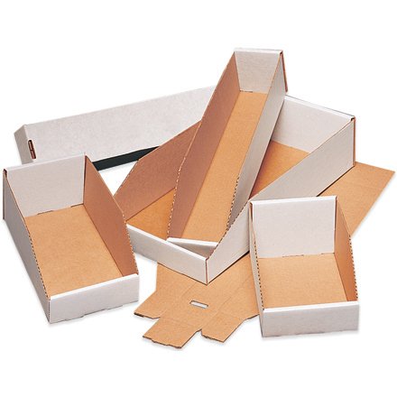 Box Partners Open Top Bin Boxes, 4" x 12" x 4 1/2" - 50 each per Bundle