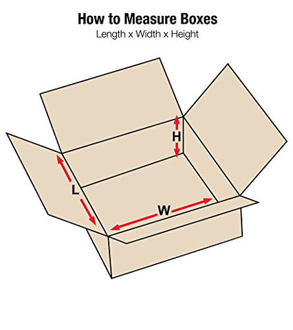 Aviditi 12125100PK Flat Corrugated Boxes, 12" L x 12" W x 5" H, Kraft (Pack of 100)