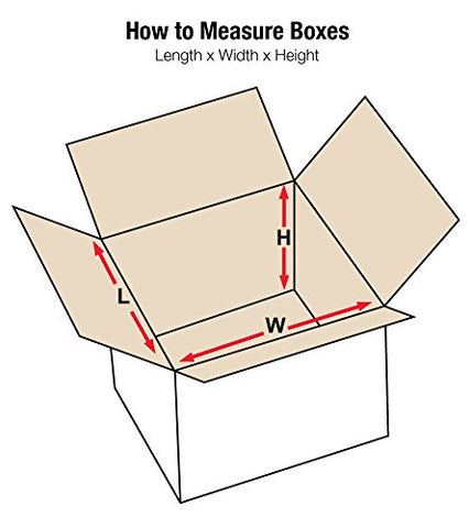 Aviditi 121212W Corrugated Box, 12" Length x 12" Width x 12" Height, White (Bundle of 25)