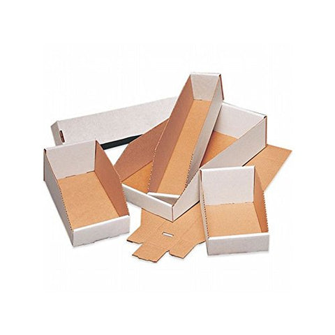 Box Packaging White Corrugated Open Top Bin/Box, Oyster White, 9" x 6" x 4-1/2" - Case of 50