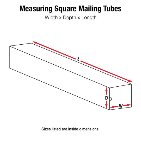 Aviditi Square Mailing Tubes, 3" x 3" x 30", 25 Each per Bundle (M3330), Oyster White