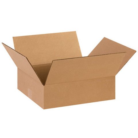 Aviditi 14124 Flat Corrugated Box, 14" Length x 12" Width x 4" Height, Kraft (Bundle of 25)