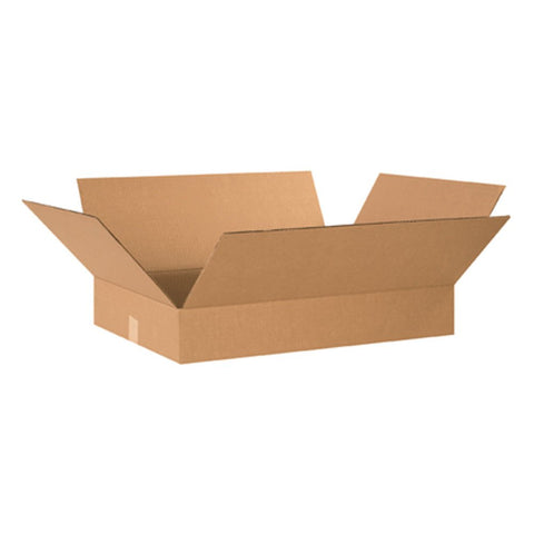 Aviditi 24184 Flat Corrugated Box, 24" Length x 18" Width x 4" Height, Kraft (Bundle of 20)