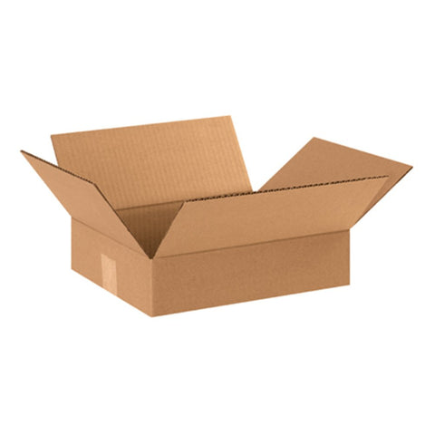 Aviditi 12103 Flat Corrugated Box, 12" Length x 10" Width x 3" Height, Kraft (Bundle of 25)