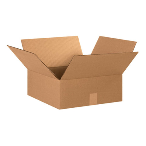 Aviditi 15156 Flat Corrugated Box, 15" Length x 15" Width x 6" Height, Kraft (Bundle of 25)