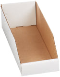 Aviditi BINBWZ618 Corrugated Open Top Bin Box, 18" Length x 6" Width x 4-1/2" Height, Oyster White