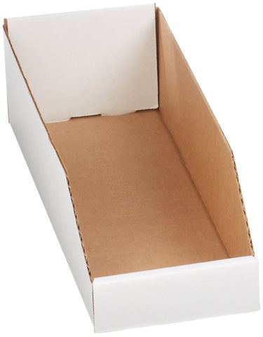 Aviditi BINBWZ618 Corrugated Open Top Bin Box, 18" Length x 6" Width x 4-1/2" Height, Oyster White