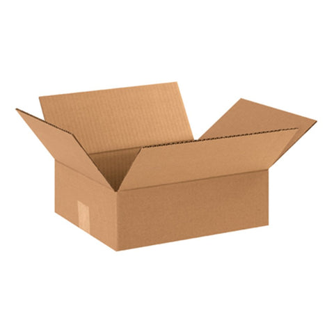 Aviditi 12104 Flat Corrugated Box, 12" Length x 10" Width x 4" Height, Kraft (Bundle of 25)