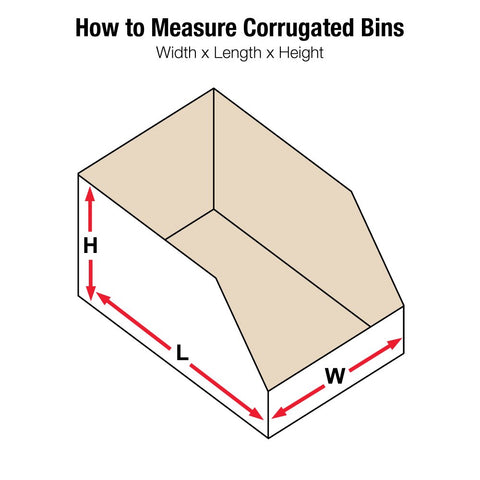 Aviditi BINMT212 Corrugated Open Top Bin Box, 12" Length x 2" Width x 4-1/2" Height, Oyster White (Case of 50)