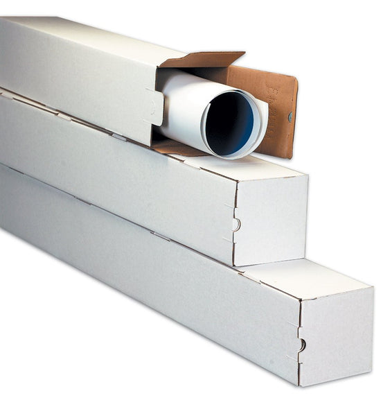 Aviditi M5548 Corrugated Square Mailing Tube, 48" Length x 5" Width x 5" Height, Oyster White (Bundle of 25)