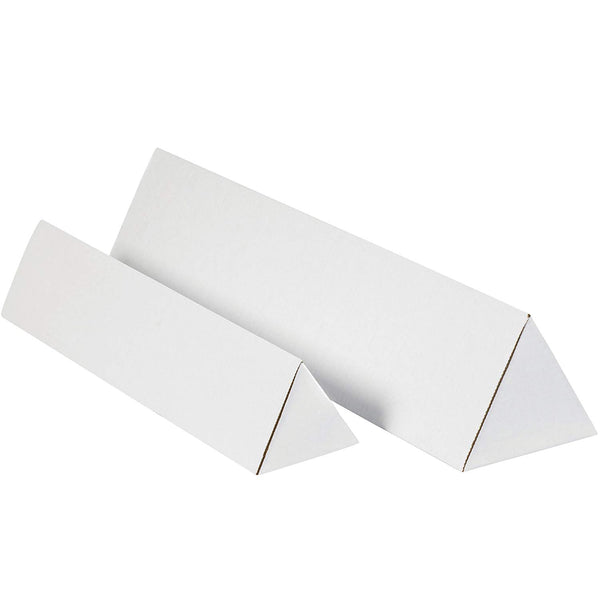 Aviditi MTM318 Corrugated Triangle Mailing Tube, 18-1/4" Length x 3" Width, Oyster White (Bundle of 50)