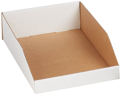 Aviditi BINEB1812 Corrugated Open Top Bin Box, 18" Length x 12" Width x 4-1/2" Height, Oyster White (Case of 50)