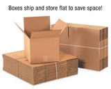 BOX USA B16163 Flat Corrugated Boxes, 16" x 16" x 3", Kraft (Pack of 25)