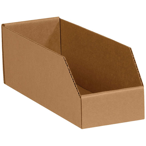 Aviditi BINMT412K Open Top Bin Boxes, 4" x 12" x 4-1/2", Kraft (Pack of 50)