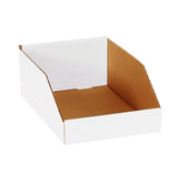 Aviditi BINMT812 Corrugated Open Top Bin Box, 12" Length x 8" Width x 4-1/2" Height, Oyster White (Case of 50)
