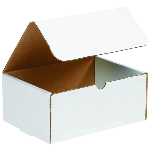 Boxes Fast BFML1084 Corrugated Cardboard Literature Mailers, 10 1/4 x 8 1/4 x 4 Inches, Tuck Top One-Piece, Die-Cut Shipping Boxes, Medium White Mailing Boxes (Pack of 50)
