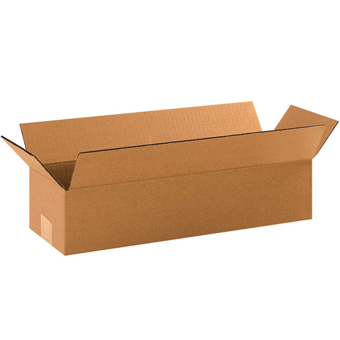 Aviditi 1864100PK Long Corrugated Boxes, 18" L x 6" W x 4" H, Kraft (Pack of 100)