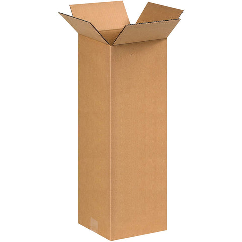 Aviditi 8820100PK Tall Corrugated Boxes, 8" L x 8" W x 20" H, Kraft (Pack of 100)