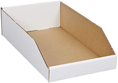 Aviditi BINEB1810 Corrugated Open Top Bin Box, 18" Length x 10" Width x 4-1/2" Height, Oyster White (Case of 25)