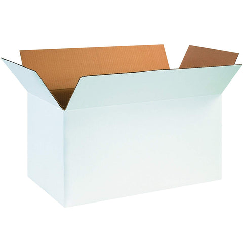 Aviditi 241212W Corrugated Box, 24" Length x 12" Width x 12" Height, White (Bundle of 25)