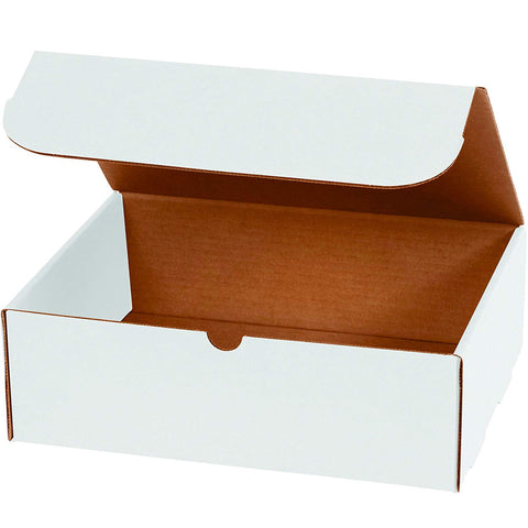 Boxes Fast BFML12104 Corrugated Cardboard Literature Mailers, 12 x 10 x 4 Inches, Tuck Top One-Piece, Die-Cut Shipping Boxes, Large White Mailing Boxes (Pack of 50)