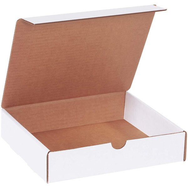Boxes Fast BFML982 Corrugated Cardboard Literature Mailers, 9 x 8 x 2 Inches, Tuck Top One-Piece, Die-Cut Shipping Boxes, Medium White Mailing Boxes (Pack of 50)