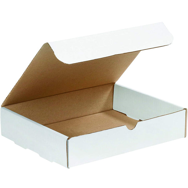 Boxes Fast BFML1092 Corrugated Cardboard Literature Mailers, 10 x 9 x 2 Inches, Tuck Top One-Piece, Die-Cut Shipping Boxes, Medium White Mailing Boxes (Pack of 50)