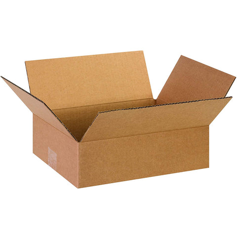 Aviditi 13104100PK Flat Corrugated Boxes, 13" L x 10" W x 4" H, Kraft (Pack of 100)