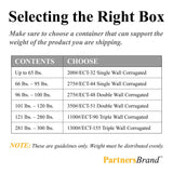 Partners Brand P12102 Flat Corrugated Boxes, 12"L x 10"W x 2"H, Kraft (Pack of 25)
