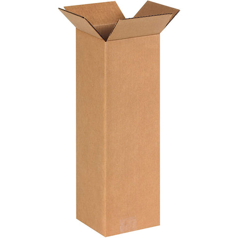 Aviditi 6618100PK Tall Corrugated Boxes, 6" L x 6" W x 18" H, Kraft (Pack of 100)