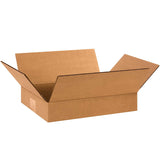 Partners Brand P1292 Flat Corrugated Boxes, 12"L x 9"W x 2"H, Kraft (Pack of 25)