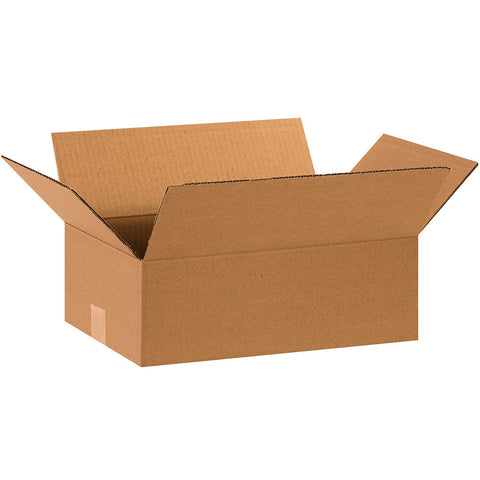 Aviditi 15105100PK Flat Corrugated Boxes, 15" L x 10" W x 5" H, Kraft (Pack of 100)