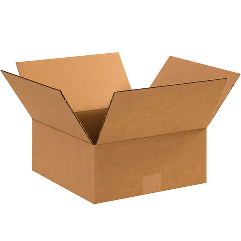 Aviditi 12125100PK Flat Corrugated Boxes, 12" L x 12" W x 5" H, Kraft (Pack of 100)