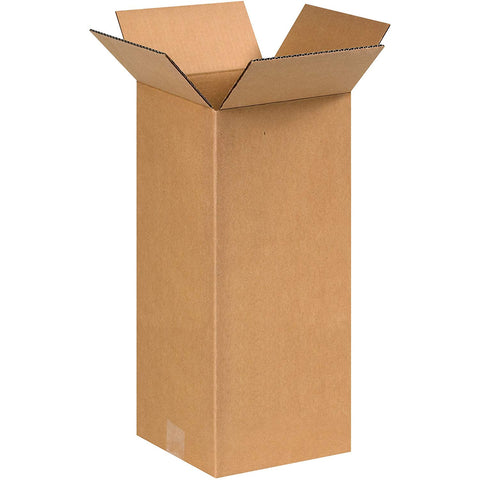 Aviditi 8818100PK Tall Corrugated Boxes, 8" L x 8" W x 18" H, Kraft (Pack of 100)