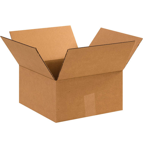 Aviditi 12126100PK Flat Corrugated Boxes, 12" L x 12" W x 6" H, Kraft (Pack of 100)