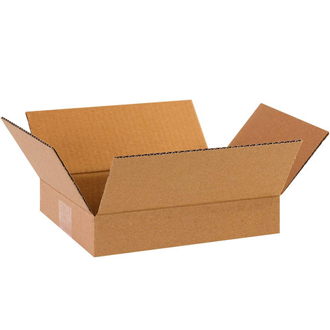 BOX USA B1182100PK Flat Corrugated Boxes, 11 1/4" L x 8 3/4" W x 2 3/4" H, Kraft (Pack of 100)